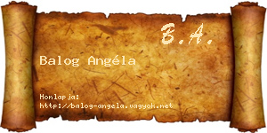 Balog Angéla névjegykártya