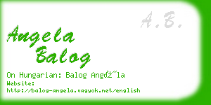 angela balog business card